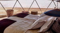 Suasana dan interior yang digunakan pun nyaman dengan kasur, kursi dan sofa yang empuk. Cocok banget, buat wisatawan yang ingin kemping dengan suasana berbeda (Amazing Places/Kachi Lodge/Facebook)