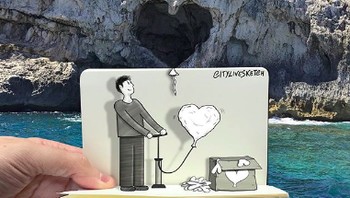 Karyanya kerap ia bagikan di akun media sosialnya di Instagram @cityliveskecth yang telah diverifikasi. (instagram.com/citylivesketch)