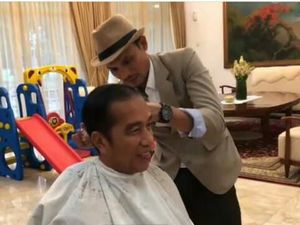 Gaya Jokowi Lebih Rapi Menyambut Lebaran, Rambut Dicukur Mas Jum