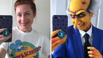 Karakter Mr. Burns dari film The Simpsons. (Foto: Instagram/artbybmazz)