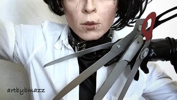 Karakter film Edward Scissorhands. (Foto: Instagram/artbybmazz)