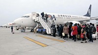 Antrean pemudik yang menggunakan pesawat. (Foto/confuciusmag.com)