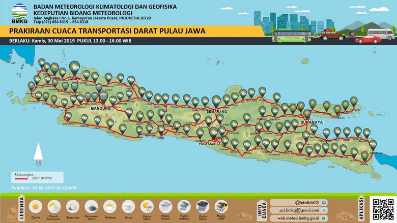 Prediksi BMKG: Cuaca Jalur Mudik di Jawa Mayoritas Cerah Berawan Prediksi BMKG: Cuaca Jalur Mudik di Jawa Mayoritas Cerah Berawan