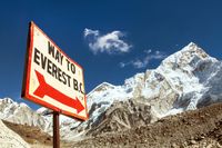 Petunjuk di jalur pendakian Gunung Everest (iStock)
