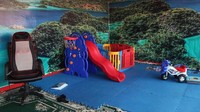 Ada pula fasilitas taman bermain untuk anak-anak di pos pelayanan Gresik tersebut.