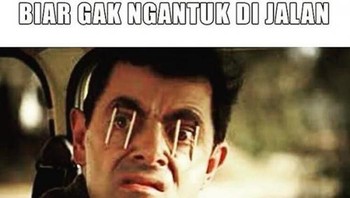 Mr. Bean tak ketinggalan memberi tips. Bisa dicoba supaya nggak ngantuk. (Foto: Internet)