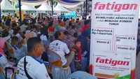 Suasana pelepasan mudik gratis di Lampung.