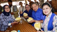 Sebagai penggemar kuliner enak,  Ani Yudhoyono juga penyuka buah eksotik berdaging lembut creamy, durian. Foto: Instagram @aniyudhoyono