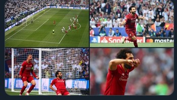 Mohamed Salah mencetak gol cepat ke gawang Spurs. (Foto: Internet/Twitter)