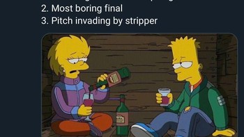 Ada pula yang mengeluhkan final Liga Champions kali ini menjemukan. (Foto: Internet/Twitter)