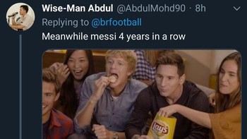 Kata meme itu, begini Lionel Messi saat ini. (Foto: Internet/Twitter)