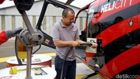 Sebelum digunakan Heli selalu dicek kesiapan dan bahan bakarnya agar memberikan kenyamanan dalam perjalanan.