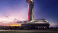 Menara pengawas lalu lintas udara di Bandara Baru Istanbul, yang berjarak 22 mil dari Istanbul, berbentuk seperti tulip, bunga yang populer dan simbolis dalam budaya Turki. Ketika seluruh bandara selesai, maka akan mampu menangani 200 juta penumpang per tahun. Itu akan menjadikannya bandara terbesar di dunia berdasarkan lalu lintas penumpang. Foto: Dok. CNBC Make It