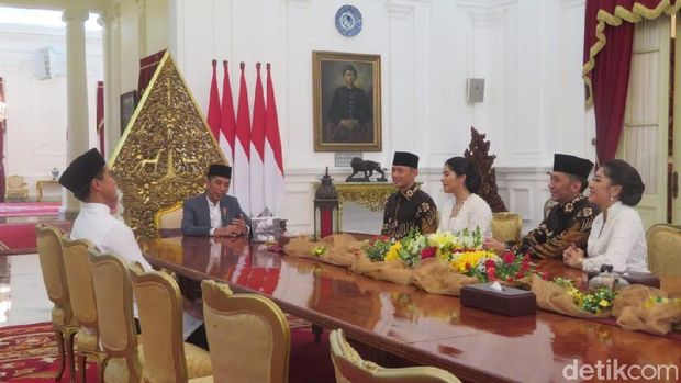 Momen AHY-Ibas temui Jokowi di Istana