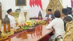 Momen Hangat Halalbihalal Jokowi, Iriana, Kaesang dan AHY-Ibas di Istana