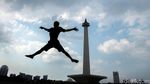 Pengunjung Serbu Monas di Hari Kedua Lebaran