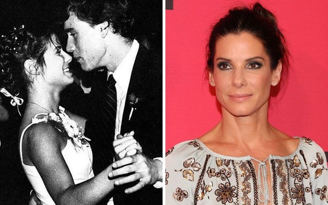Kalau ini, penampilan Sandra Bullock ketika berdansa dengan pasangan promnya. Romantis banget. (Foto: Boredpanda)