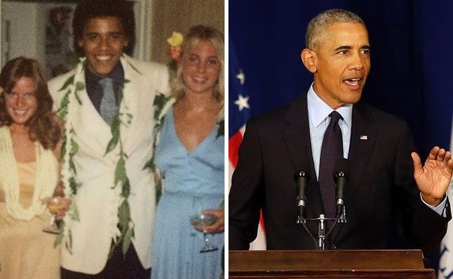 Presiden ke-44 AS Barack Obama juga pernah merasakan pesta prom. Ketika itu, Barry, begitu panggilan akrabnya, masih memiliki rambut tebal khas Afrika. (Foto: Boredpanda)