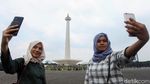 Pengunjung Serbu Monas di Hari Kedua Lebaran