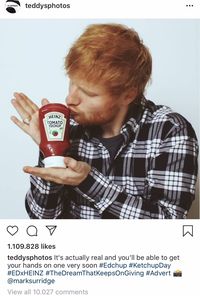 Perfect! Akhirnya Ed Sheeran Punya Saus Tomat Pakai Namanya 