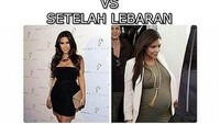 Kira-kira begini nih bentuk badan ketika sebelum dan setelah Lebaran. Waduh bisa-bisa baju Lebarannya nggak muat nih.  Foto: Istimewa