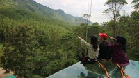 Yang terbaru, ada wahana Glass Deck, dimana pengunjung bisa berfoto ria di atas sebuah pohon yang menjulang tinggi. Seru!  (Yudha Maulana/detikcom)