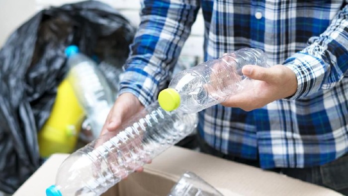 plastic bottle garbage for recycling concept reuse