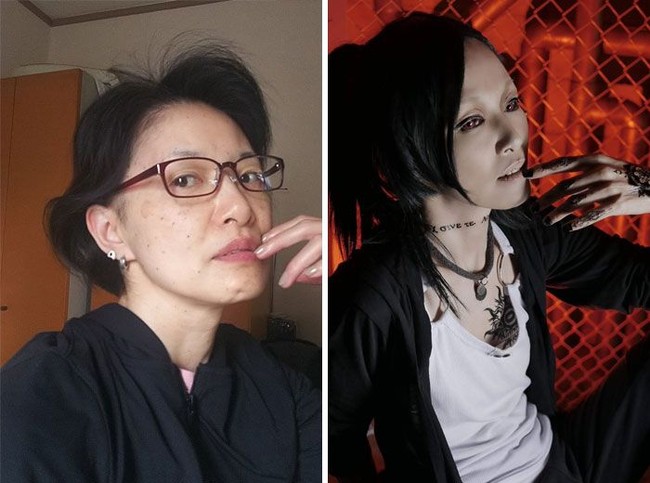 Para seniman cosplayer ramai-ramai memamerkan transformasi wajah saat dan tanpa makeup maupun kostum karakter. (Foto: Twitter)