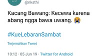 Kacang bawang yang satu ini bukan renyah gurih ya tapi hambar. Soalnya singkatan dari Kecewa karena abang gak bawa uwang Foto: Twitter