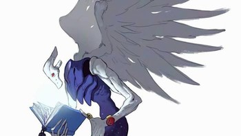 Karakter Facebook yang terlihat memiliki beragam simbol di jarinya dan sedang membaca buku rahasia. Foto: Brahim Bensehoul via Bored Panda