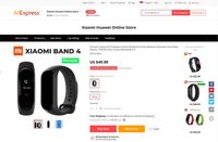Laman yang melayani pemesanan Xiaomi  Mi Band 4.