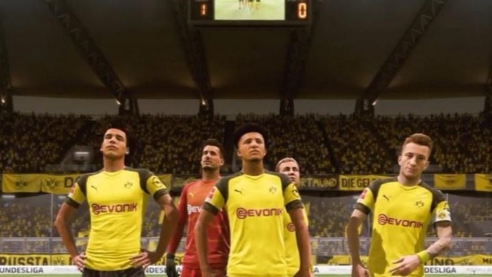 Tim Borussia Dortmund dalam promosi FIFA 20 yang dilakukan oleh Bundesliga. Foto: Instagram/bundesliga_en Tim Borussia Dortmund dalam promosi FIFA 20 yang dilakukan oleh Bundesliga. Foto: Instagram/bundesliga_en