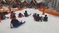 Trans Snow World juga menyediakan sejumlah permainan seperti papan seluncur dan kereta gantung. Baik anak-anak maupun orang dewasa juga tak mau ketinggalan keseruan bermain papan seluncur.