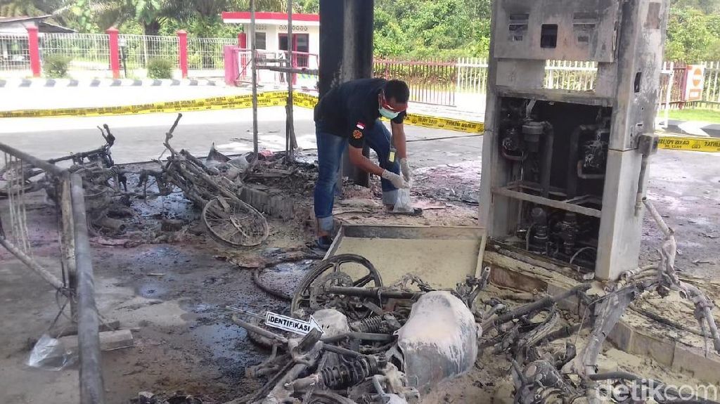 Motor Diduga Korslet Saat Isi BBM, SPBU di Bangka Terbakar