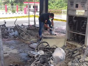 Motor Diduga Korslet Saat Isi BBM, SPBU di Bangka Terbakar