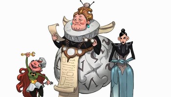 Karakter WikiHow, Wikipedia dan Wikileaks hasil ilustrasi Bensehoul. Foto: Brahim Bensehoul via Bored Panda