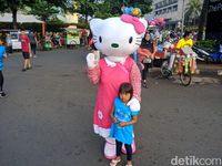 Suasana di Bundaran HI Jakarta Puasat pagi tadi pukul 06.30-08.30 WIB