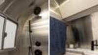 Penampakan bagian kamar mandi yag ada di dalam rumah pesawat ini. Istimewa/Dok. Inhabitat.