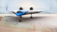 Dalam rangka HUT ke-100, maskapai Belanda, KLM merilis desain pesawat baru yang diberi nama Flying V yang berbentuk seperti huruf V (dok. KLM)