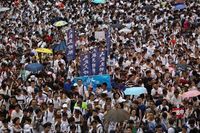 Penampakan massa aksi di Hong Kong (