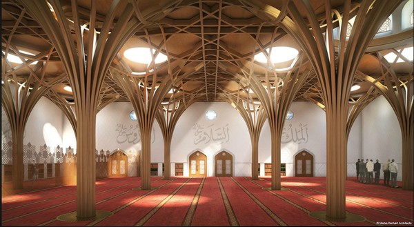 Cambridge Central Mosque memiliki tinggi 8 meter. Dalam satu kali ibadah, masjid ini mampu menampung 1.000 jemaah. (marksbarfield) Cambridge Central Mosque memiliki tinggi 8 meter. Dalam satu kali ibadah, masjid ini mampu menampung 1.000 jemaah. (marksbarfield)