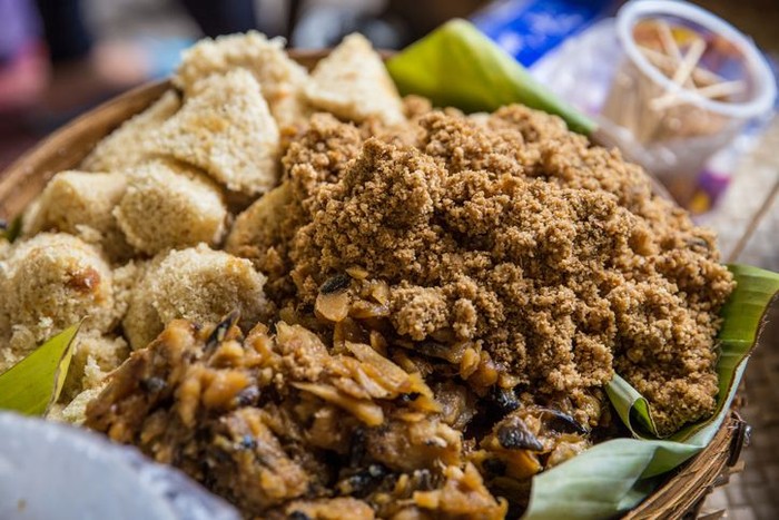 tiwul. traditional indonesian food made of casava and sugar