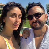 Pada foto lainnya yang menampilkan wajahnya tanpa makeup saat berpose bersama suaminya Saif Ali Khan, Kareena malah disebut seperti wanita berusia 60 tahun. Padahal usianya saat ini 38 tahun. Foto: Instagram @therealkareenakapoor