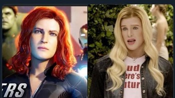 Salah satu yang paling mencolok adalah wajak dari Natasha Romanoff. Ada yang menyamakannya dengan karakter di film White Chicks. Foto: Istimewa
