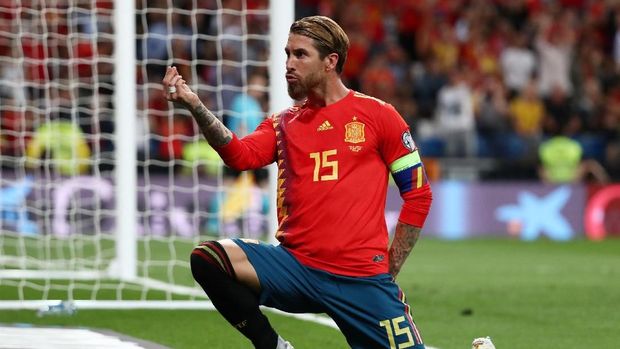 Sergio Ramos sudah mencetak 20 gol untuk timnas Spanyol.