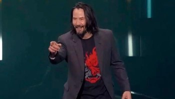 Ucapan youre breathtaking Keanu Reeves di atas panggung Ubisoft pada E3 2019 sukses bikin jejeritan pengunjung. (Foto: Boredpanda.com)
