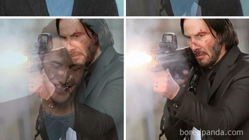 Nah, kalau ada yang meneriaki anjingnya sendiri, siap-siap di-bazoka sama Keanu Reeves. (Foto: Boredpanda.com)