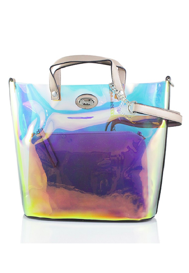 Butuh tas yang lebih besar? Gosh menawarkan pilihannya. Untuk barang-barang yang penting dan lebih pribadi, tas ini pun menyediakan purse di dalamnya. Amaryllis-267 Transparent Hand Bag ini sedang diskon dari Rp 549 ribu menjadi Rp 349 ribuan. Foto: Zalora