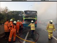 Kebakaran bus di Tol JLB