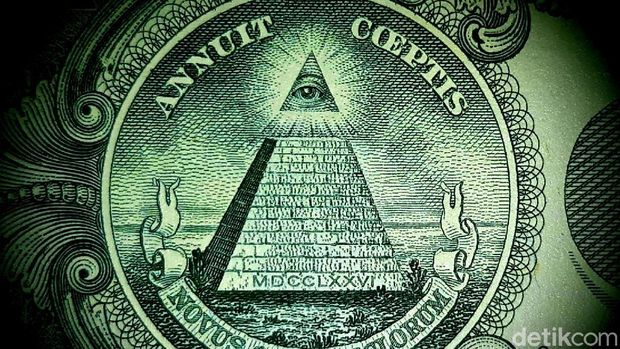 The Eye of Providence pada 1 Dolar AS. (Danu Damarjati/detik.com)